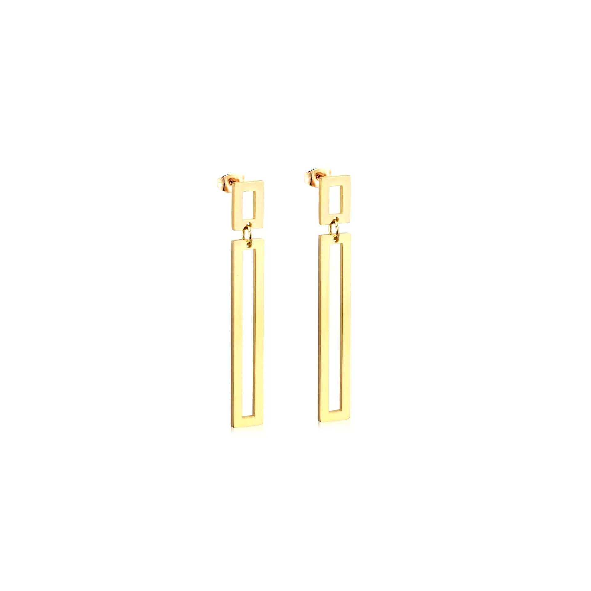 Small-Medium Rectangular Gold Plated Earrings
